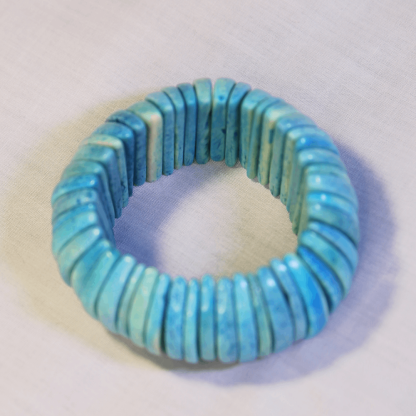 Blue Howlite Wide Stretch Bracelet