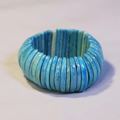 Blue Howlite Wide Stretch Bracelet