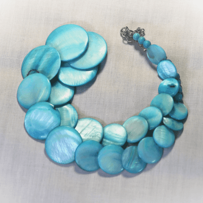 Light Blue Mother of Pearl Necklace - Image 2