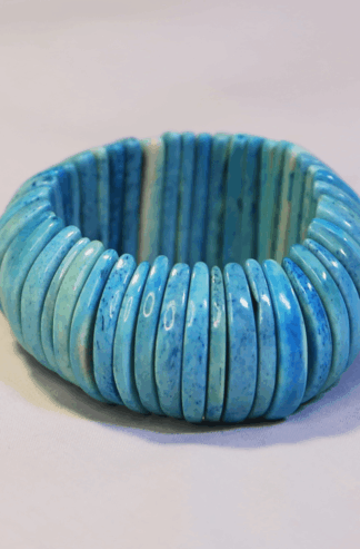 Blue Howlite Wide Stretch Bracelet