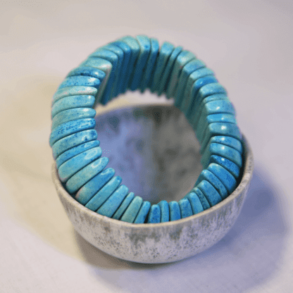 Blue Howlite Wide Stretch Bracelet - Image 3