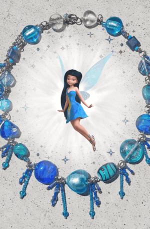 Blue Glass Bead Cluster Necklace